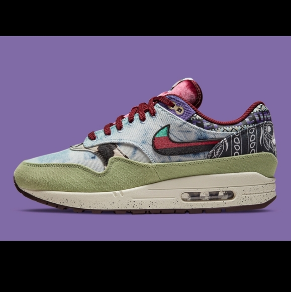 Nike Air Max 1 SP  "Concepts Mellow" Oil Green/Sail/Black/Multi-Color - Picture 3 of 5
